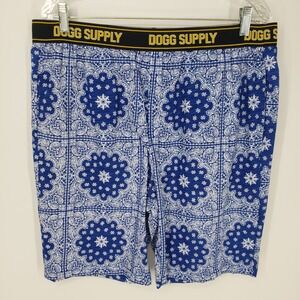 Snoop Dogg Supply Bandana Paisley Lounge Shorts Mens Size L Blue Streetwear
